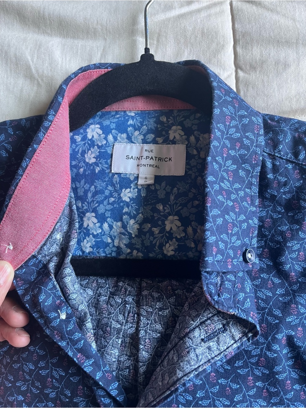 Rue Saint-Patrick Men's Blue Floral Button-Down Shirt
